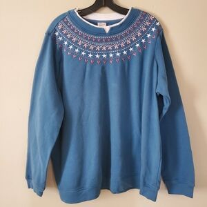 Adrian Dilafield Grannycore Crewneck Bows Embroidered Pullover Sweater Size 3XL